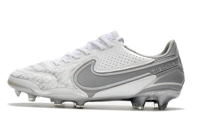 Men's Nike Tiempo Legend 9 Elite FG Football Boots - White/Grey/Silver