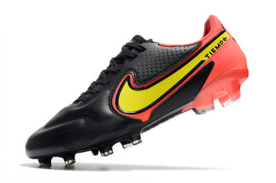 Men's Nike Tiempo Legend 9 Elite FG Football Boots - Black/Yellow/Red