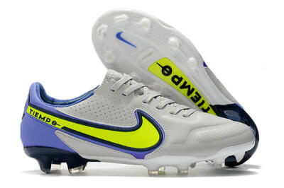 Men's Nike Tiempo Legend 9 Elite FG Football Boots - White/Yellow/Blue
