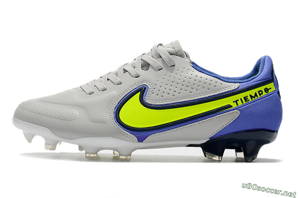Men's Nike Tiempo Legend 9 Elite FG Football Boots - White/Yellow/Blue 0
