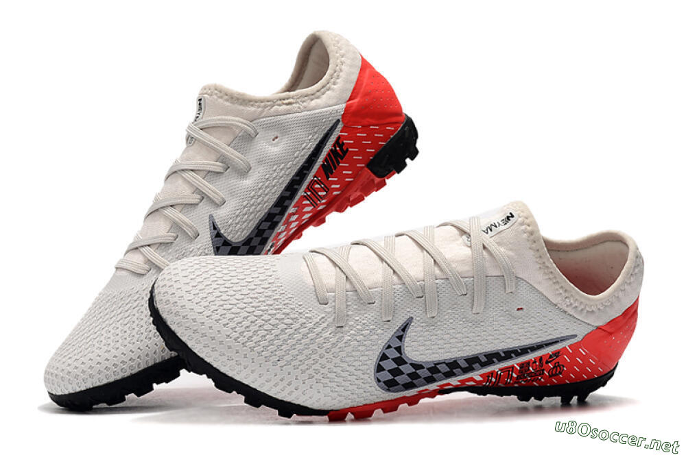 Men's Nike Mercurial Vapor 13 Pro TF Football Shoes - White/Black/Red 4