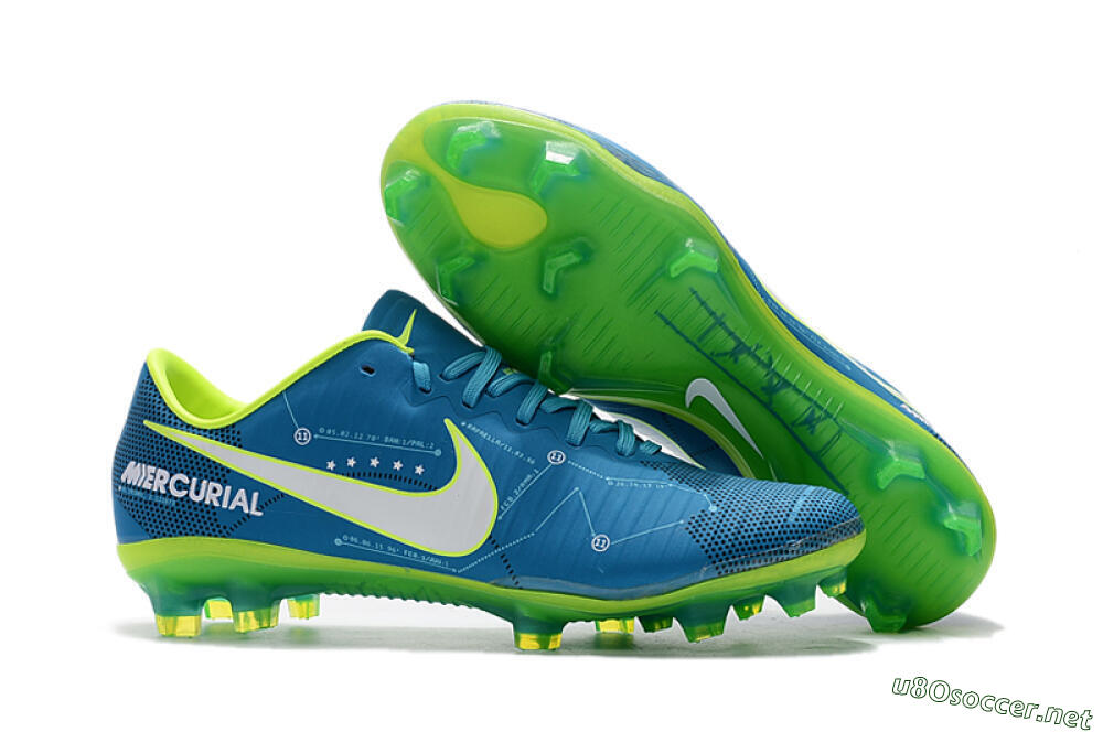 Women's Nike Mercurial Vapor 11 FG Football Boots - Blue/Yellow/White 2