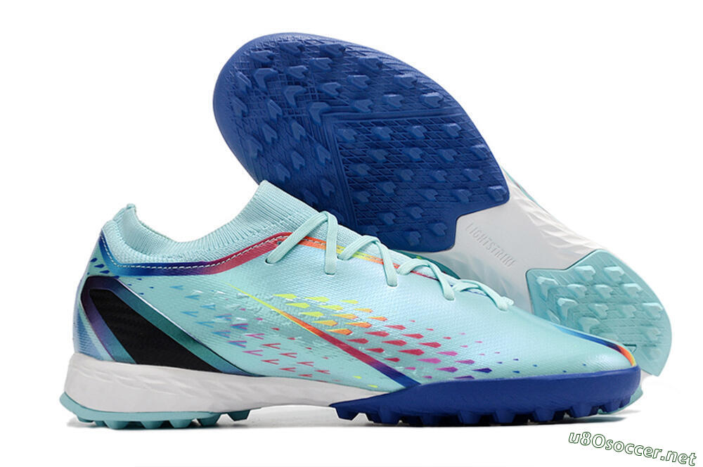 Women's Adidas X Speedportal.3 TF Football Shoes - Jade/Blue/White 2