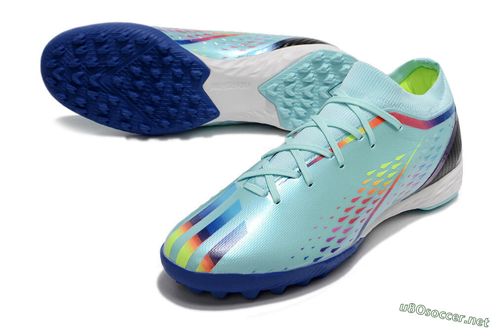 Women's Adidas X Speedportal.3 TF Football Shoes - Jade/Blue/White 3