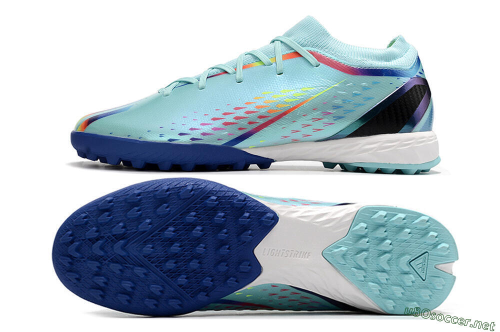 Women's Adidas X Speedportal.3 TF Football Shoes - Jade/Blue/White 1