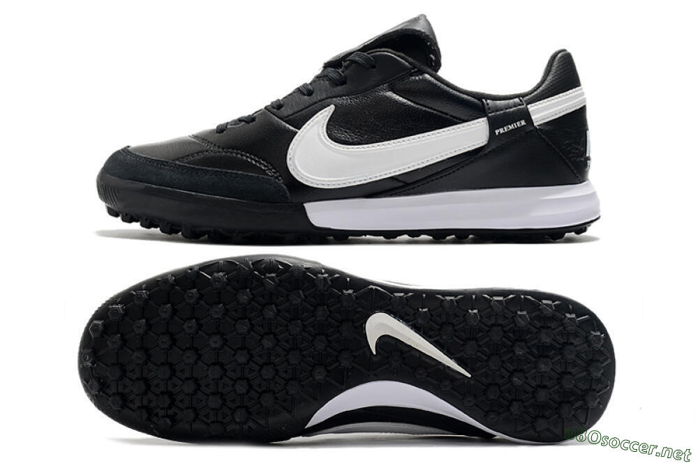 Men's Nike The Premier 3 TF Football Shoes - Black/White 1