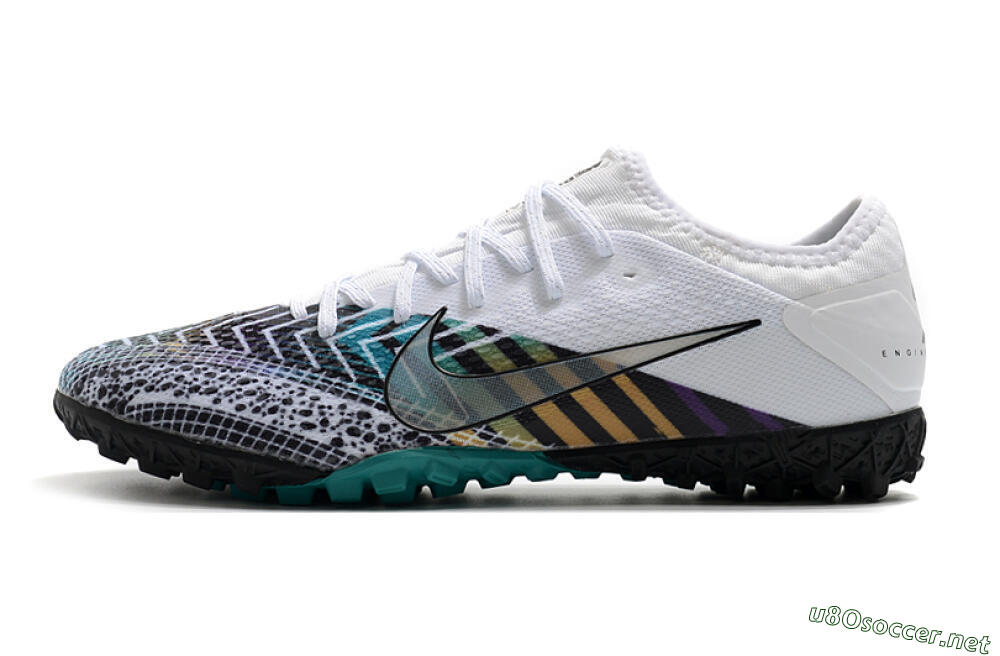 Men's Nike Mercurial Vapor 13 Pro TF Football Shoes - White/Black/Jade 0