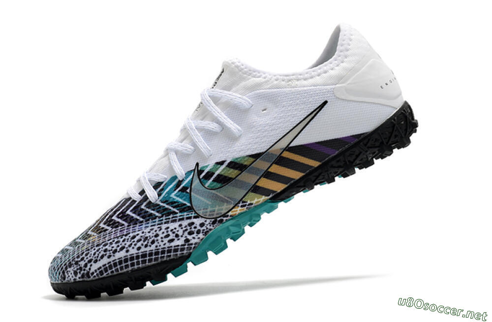 Men's Nike Mercurial Vapor 13 Pro TF Football Shoes - White/Black/Jade 5
