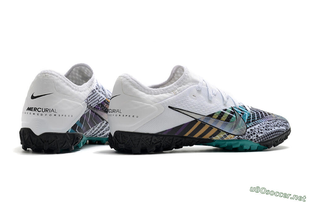 Men's Nike Mercurial Vapor 13 Pro TF Football Shoes - White/Black/Jade 6