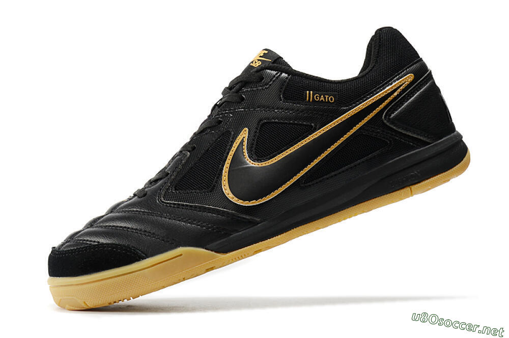 Men's Supreme x Nike SB Gato IC Football Shoes - Black/Brown 5