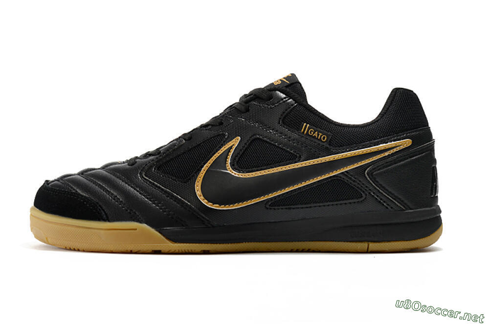 Men's Supreme x Nike SB Gato IC Football Shoes - Black/Brown 0
