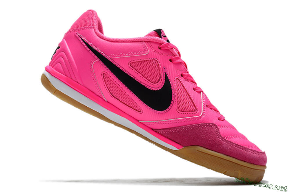 Men's Supreme x Nike SB Gato IC Football Shoes - Pink/Black/White 4