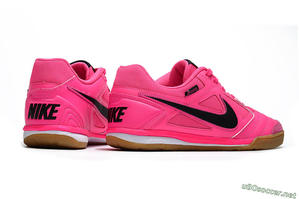 Men's Supreme x Nike SB Gato IC Football Shoes - Pink/Black/White 6