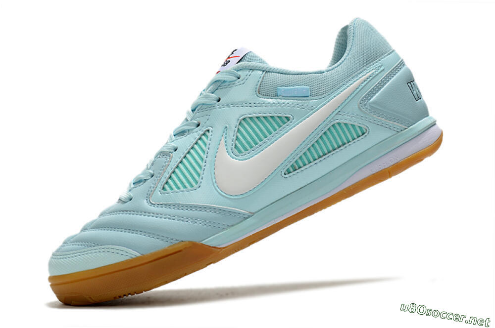 Men's Supreme x Nike SB Gato IC Football Shoes - Jade/White/Brown 5