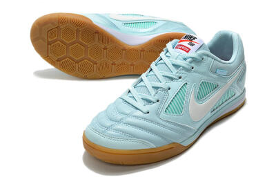 Men's Supreme x Nike SB Gato IC Football Shoes - Jade/White/Brown