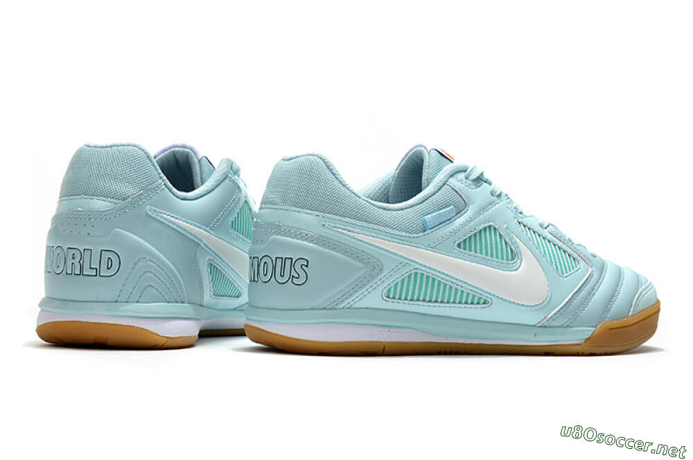 Men's Supreme x Nike SB Gato IC Football Shoes - Jade/White/Brown 6