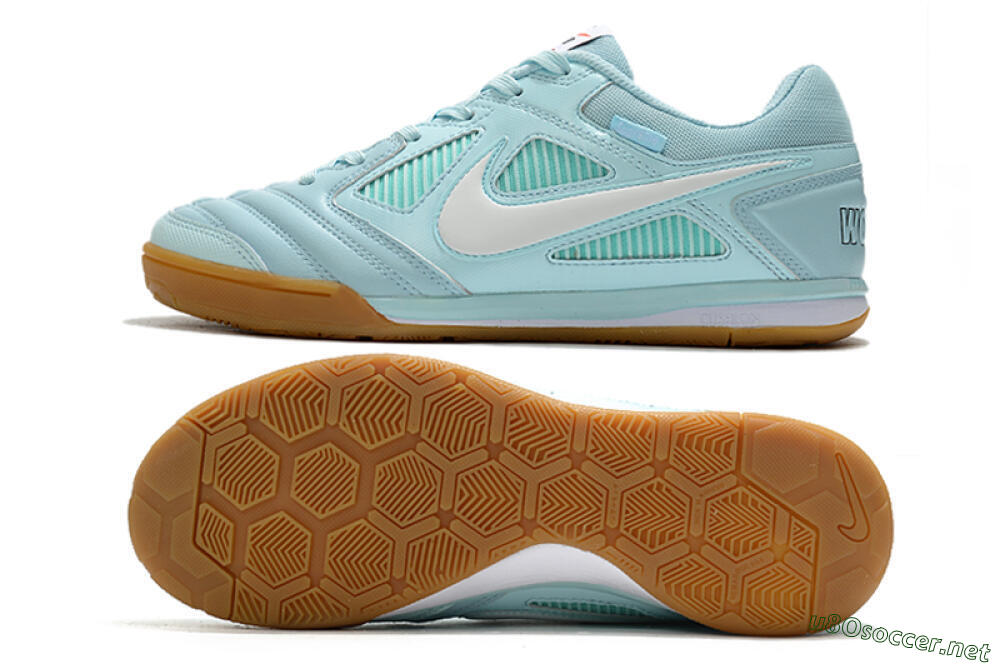 Men's Supreme x Nike SB Gato IC Football Shoes - Jade/White/Brown 1