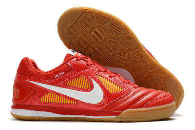Men's Supreme x Nike SB Gato IC Football Shoes - Red/White/Yellow