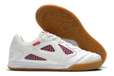 Men's Supreme x Nike SB Gato IC Football Shoes - White/Red/Brown