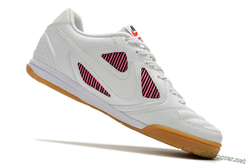 Men's Supreme x Nike SB Gato IC Football Shoes - White/Red/Brown 4