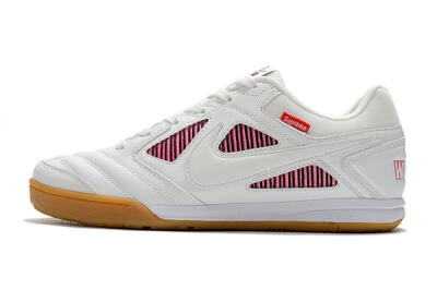 Men's Supreme x Nike SB Gato IC Football Shoes - White/Red/Brown
