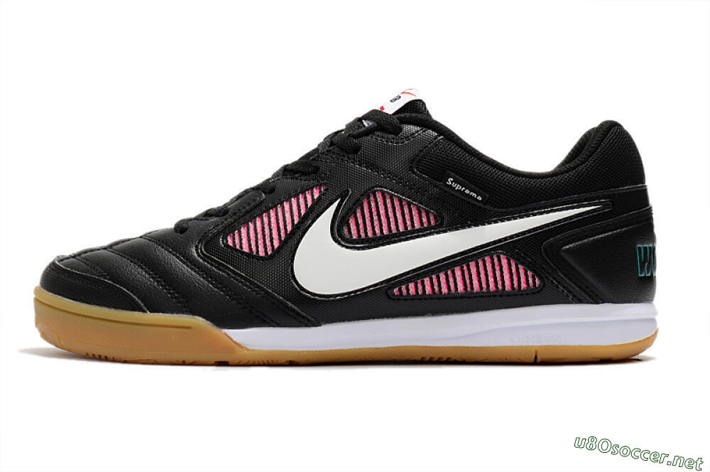 Men's Supreme x Nike SB Gato IC Football Shoes - Black/White/Red 0