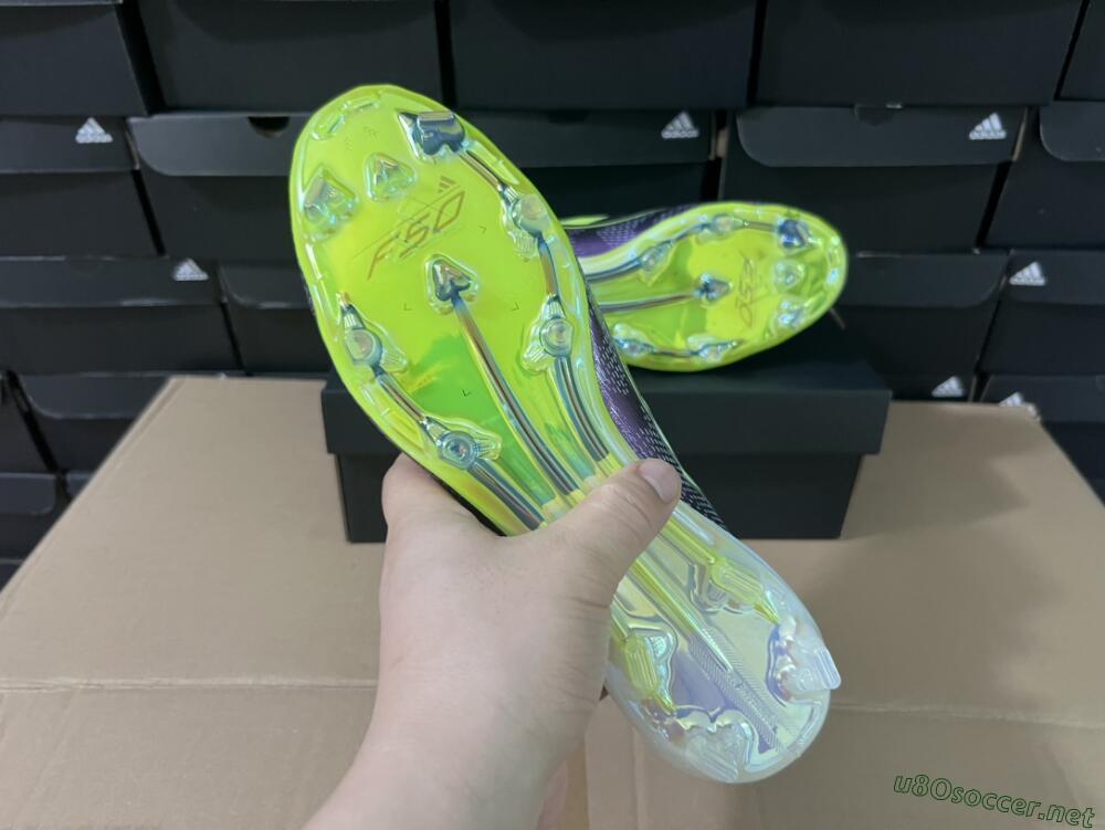 Men's Adidas F50 Adizero FG Football Boots - Purple/Yellow/White