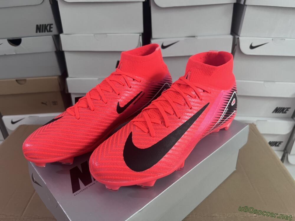 Women's Nike Air Zoom Mercurial Superfly 10 Elite FG Football Boots - Red/Black/White