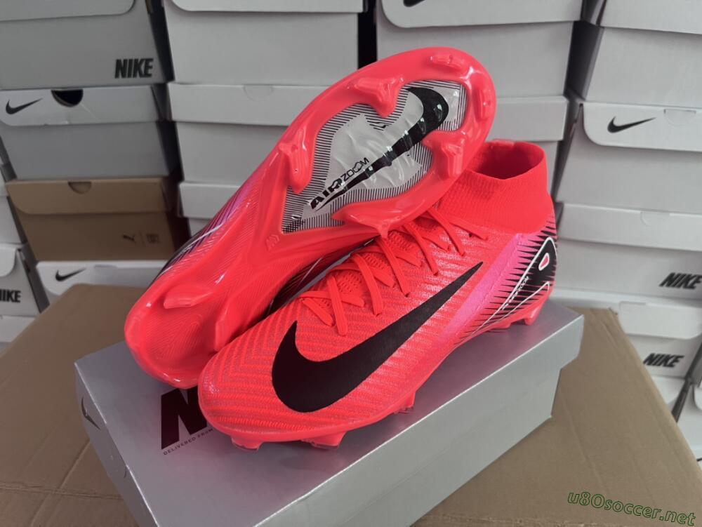 Women's Nike Air Zoom Mercurial Superfly 10 Elite FG Football Boots - Red/Black/White