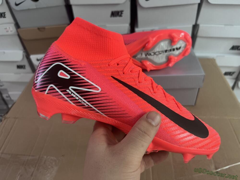 Women's Nike Air Zoom Mercurial Superfly 10 Elite FG Football Boots - Red/Black/White