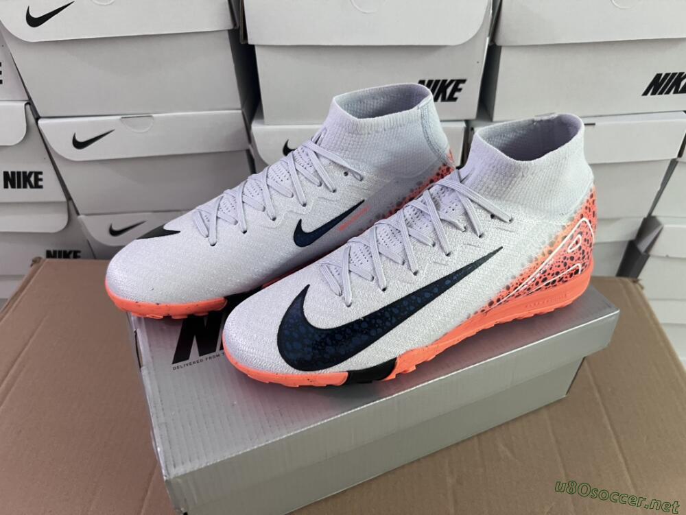 Unisex Nike Air Zoom Mercurial Superfly 10 Elite TF Football Shoes - Grey/Orange/Black