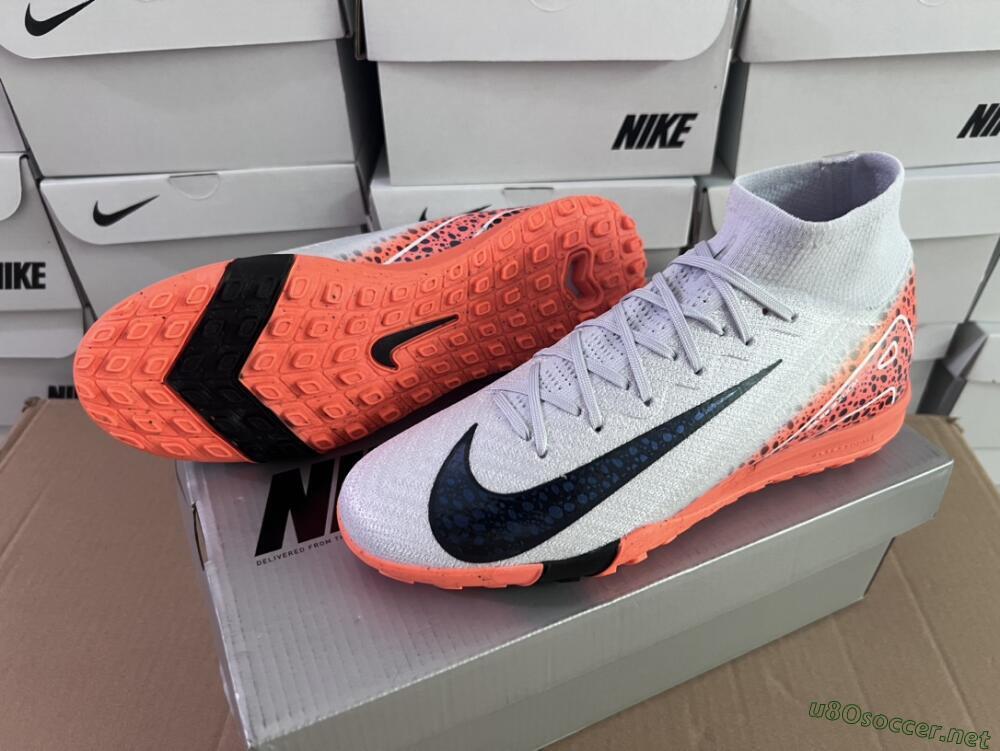 Unisex Nike Air Zoom Mercurial Superfly 10 Elite TF Football Shoes - Grey/Orange/Black
