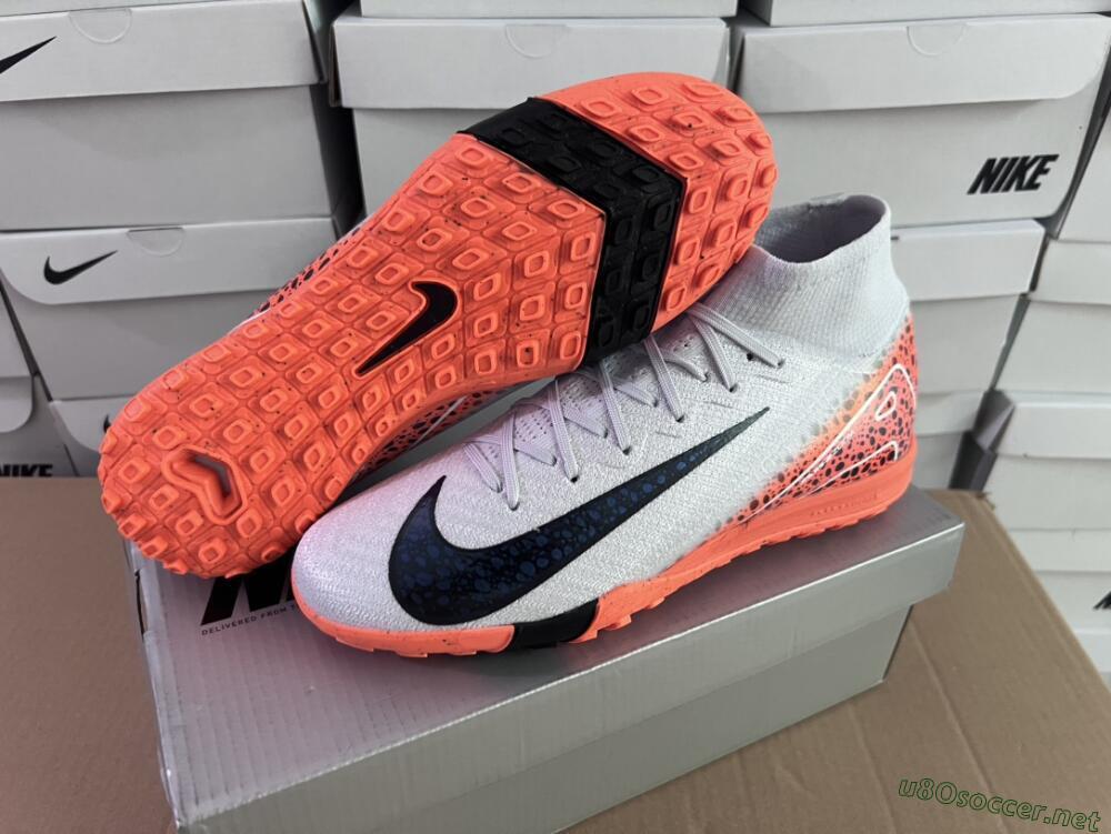 Unisex Nike Air Zoom Mercurial Superfly 10 Elite TF Football Shoes - Grey/Orange/Black