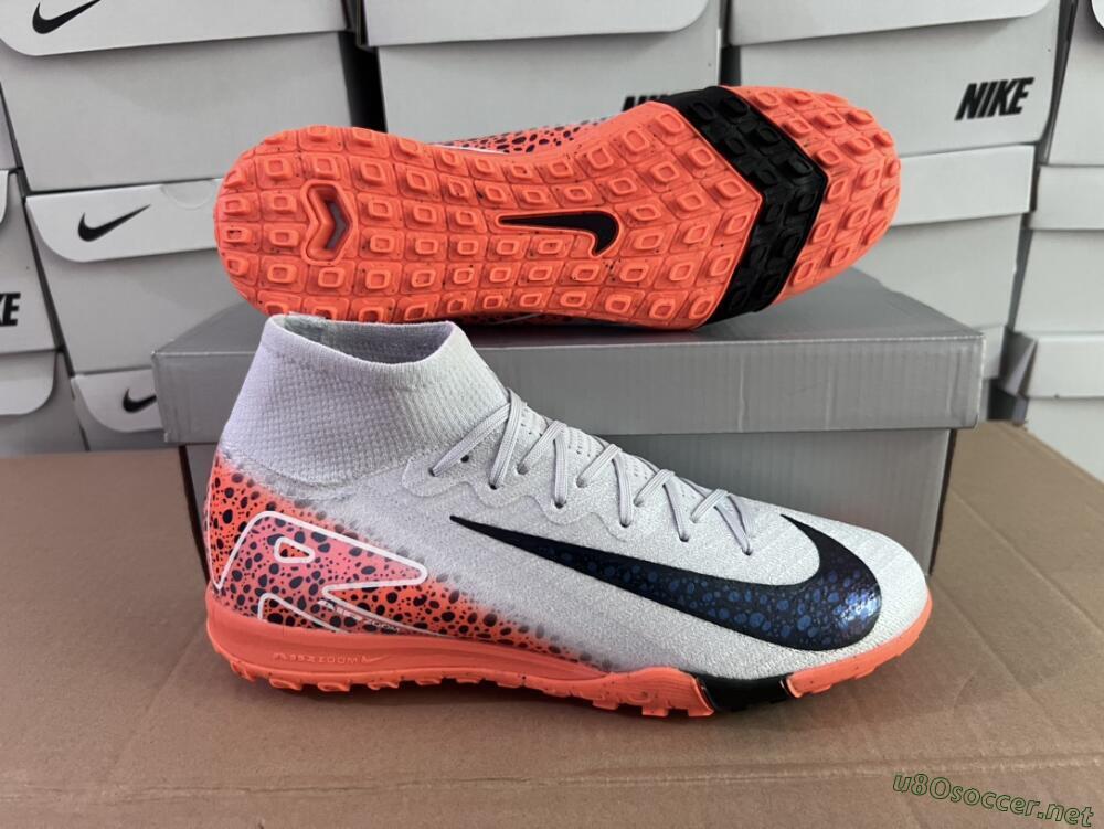 Unisex Nike Air Zoom Mercurial Superfly 10 Elite TF Football Shoes - Grey/Orange/Black