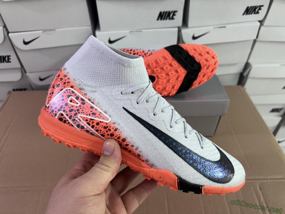 Unisex Nike Air Zoom Mercurial Superfly 10 Elite TF Football Shoes - Grey/Orange/Black