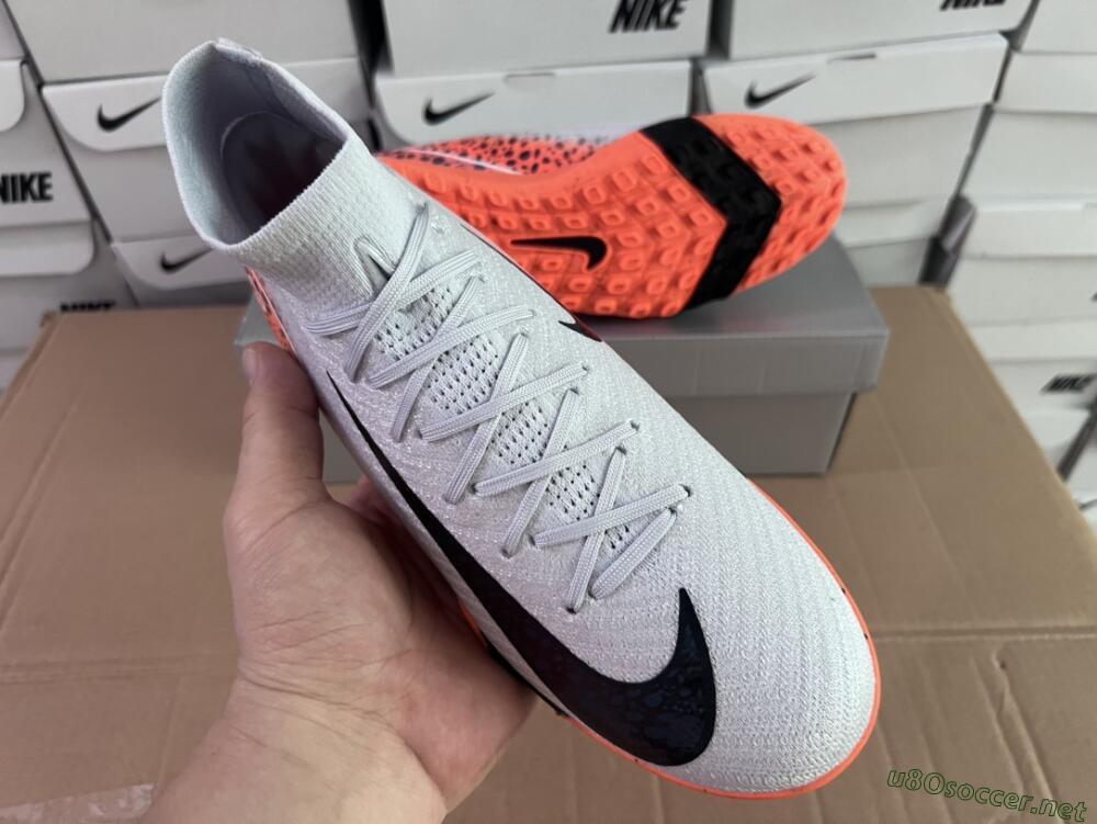 Unisex Nike Air Zoom Mercurial Superfly 10 Elite TF Football Shoes - Grey/Orange/Black