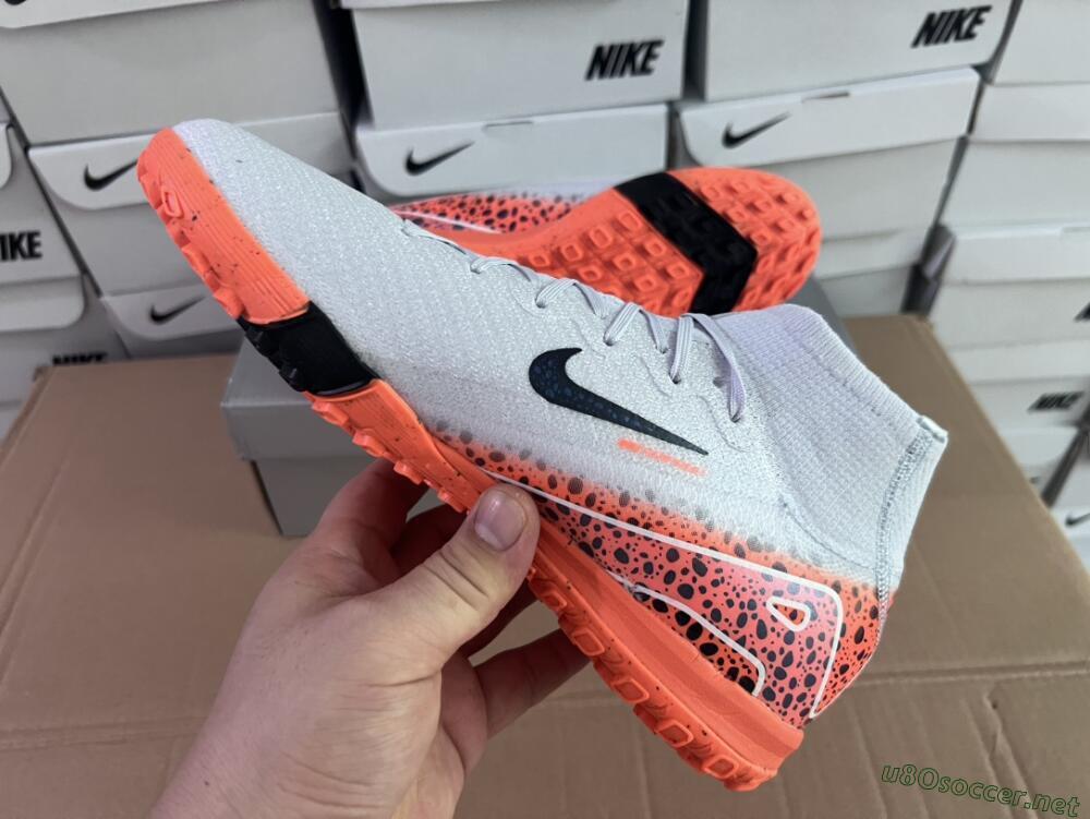 Unisex Nike Air Zoom Mercurial Superfly 10 Elite TF Football Shoes - Grey/Orange/Black