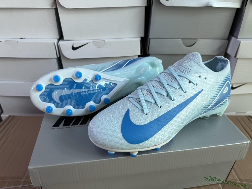 Unisex Nike Air Zoom Mercurial Vapor 16 Elite AG Football Boots - Jade/Beige/Blue