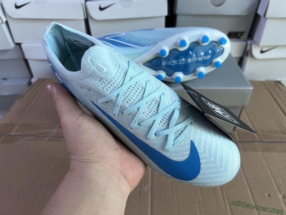 Unisex Nike Air Zoom Mercurial Vapor 16 Elite AG Football Boots - Jade/Beige/Blue