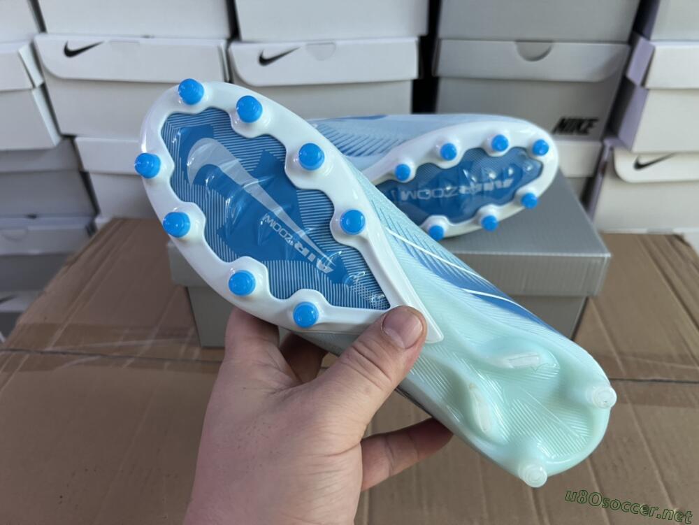 Unisex Nike Air Zoom Mercurial Vapor 16 Elite AG Football Boots - Jade/Beige/Blue