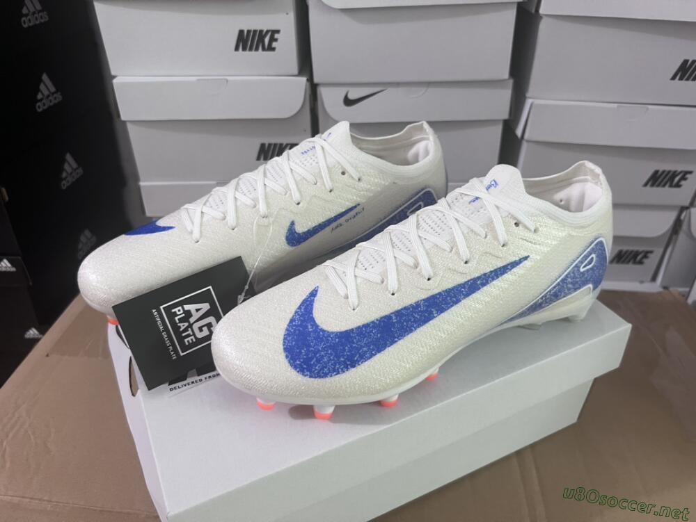 Unisex Nike Air Zoom Mercurial Vapor 16 Elite AG Football Boots - Beige/Blue