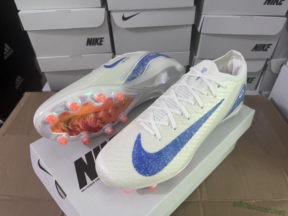 Unisex Nike Air Zoom Mercurial Vapor 16 Elite AG Football Boots - Beige/Blue