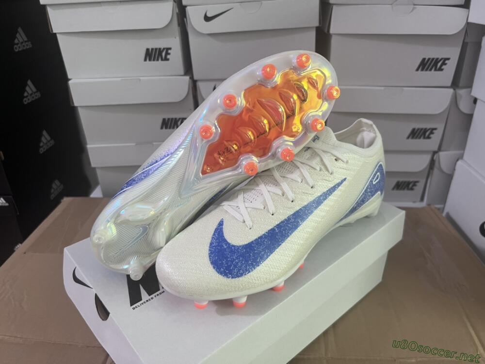 Unisex Nike Air Zoom Mercurial Vapor 16 Elite AG Football Boots - Beige/Blue