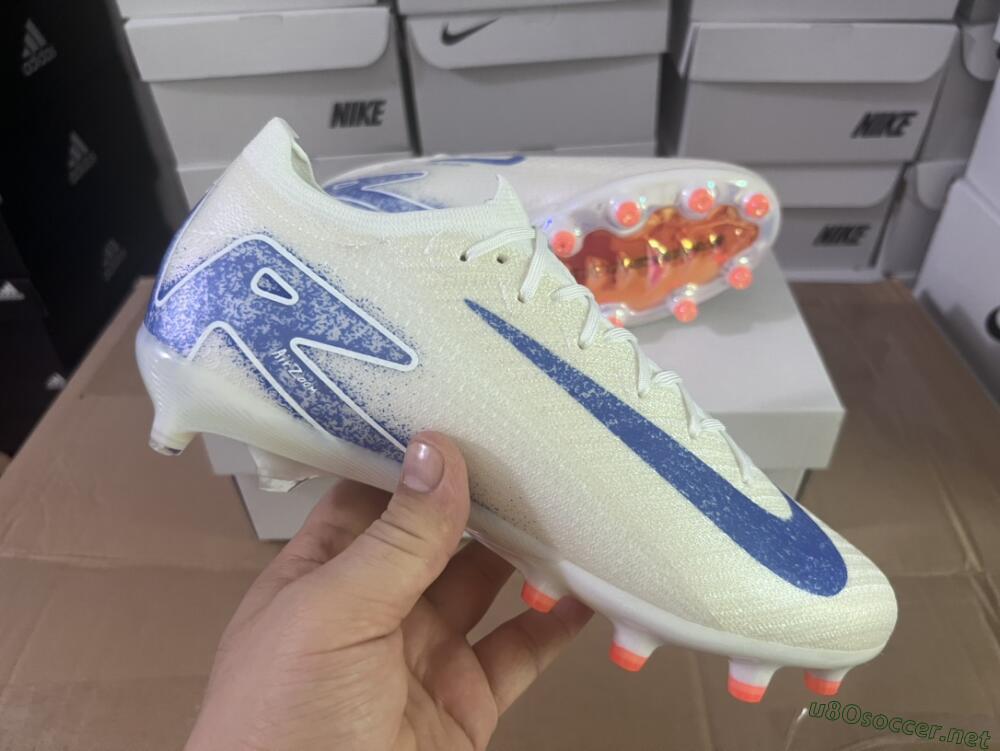 Unisex Nike Air Zoom Mercurial Vapor 16 Elite AG Football Boots - Beige/Blue