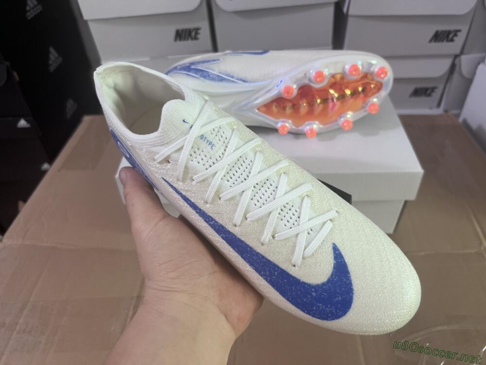 Unisex Nike Air Zoom Mercurial Vapor 16 Elite AG Football Boots - Beige/Blue