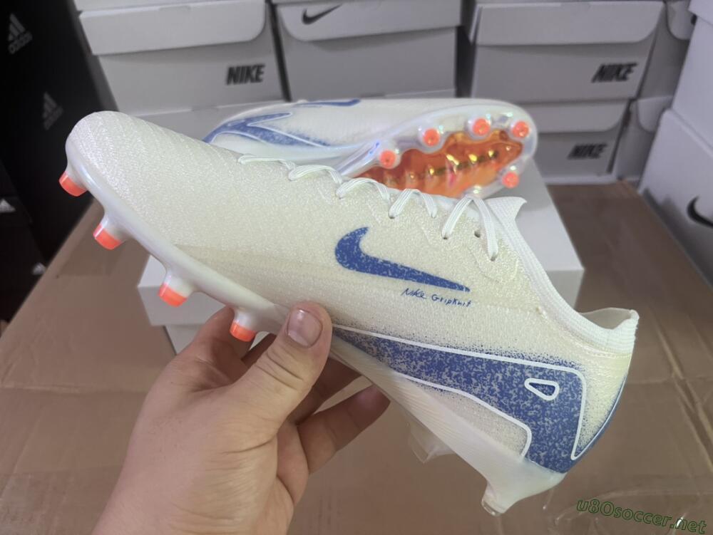Unisex Nike Air Zoom Mercurial Vapor 16 Elite AG Football Boots - Beige/Blue