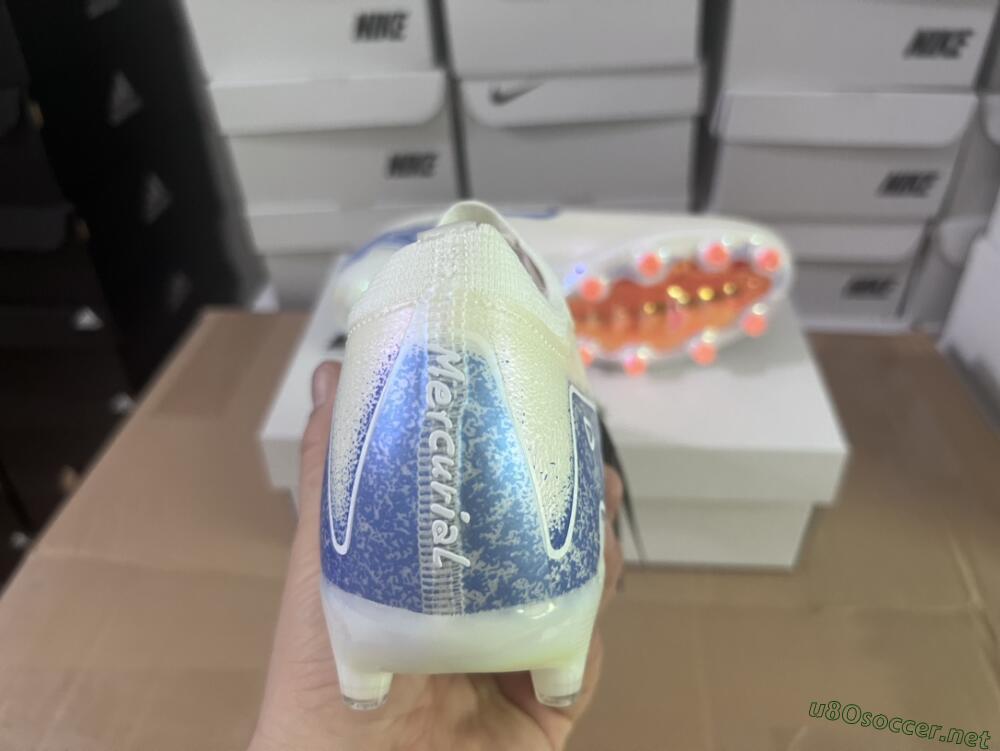 Unisex Nike Air Zoom Mercurial Vapor 16 Elite AG Football Boots - Beige/Blue