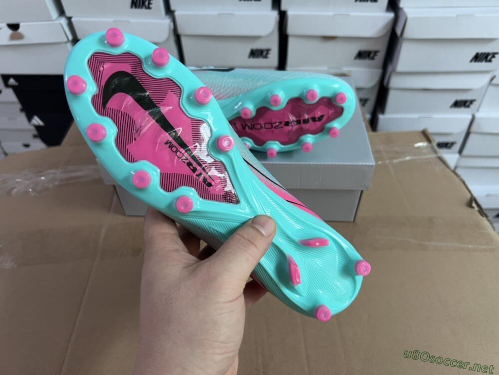 Unisex Nike Air Zoom Mercurial Vapor 16 Elite AG Football Boots - Green/Pink/Black
