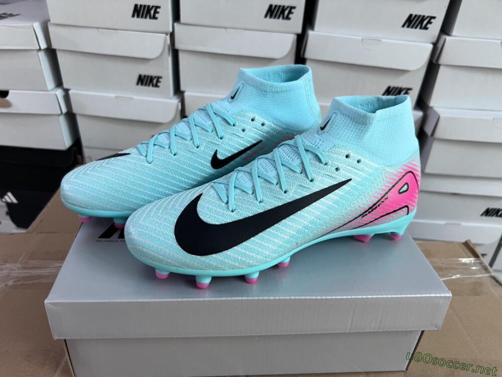 Unisex Nike Air Zoom Mercurial Superfly 10 Elite AG Football Boots - Green/Pink/Black