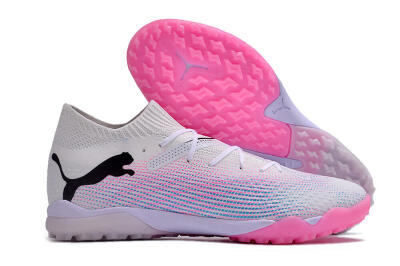 Men's Puma Future 7 Ultimate TF Football Shoes - White/Pink/Blue/Black